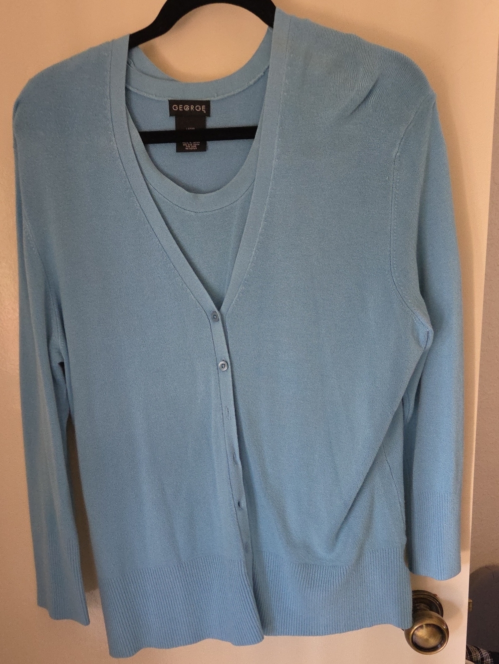 George Light Blue V‑Neck Button Front Cardigan